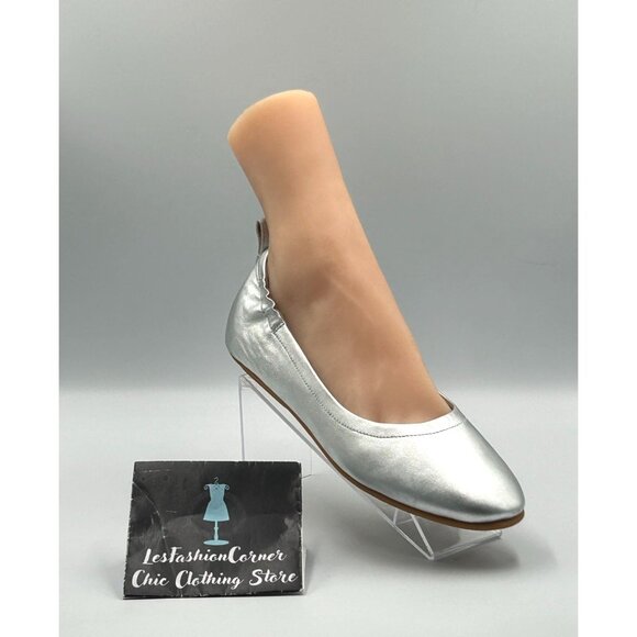 NWOB FitFlop Women's Metallic Silver Leather Allegro Ballet Flats Size 9 3018 - Picture 15 of 16